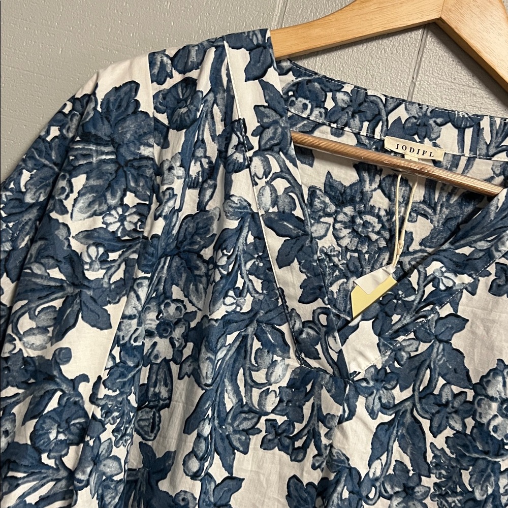NWT Floral Jodifl Blouse Large Blue - Picture 4 of 17